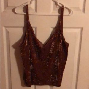 H & M crushed velvet tank. Mauve color.